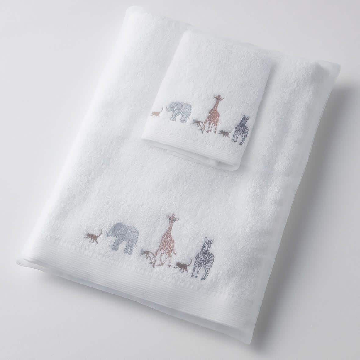 Jiggle & Giggle | Zoo Bath Towel & Face Washer in Organza Bag