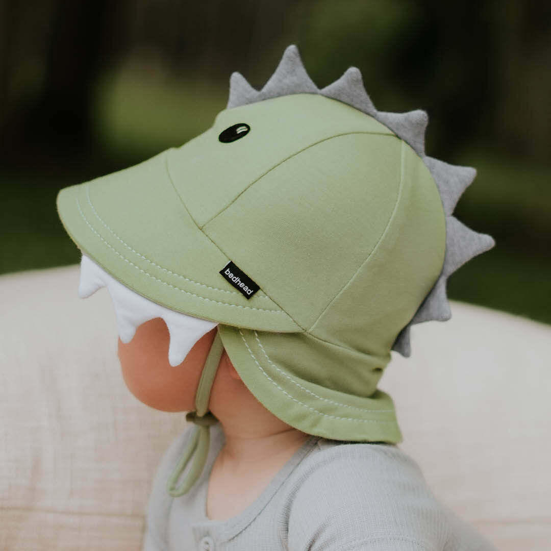 Bedhead | Legionnaire Flap Sun Hat - Dinosaur - (Khaki Green)