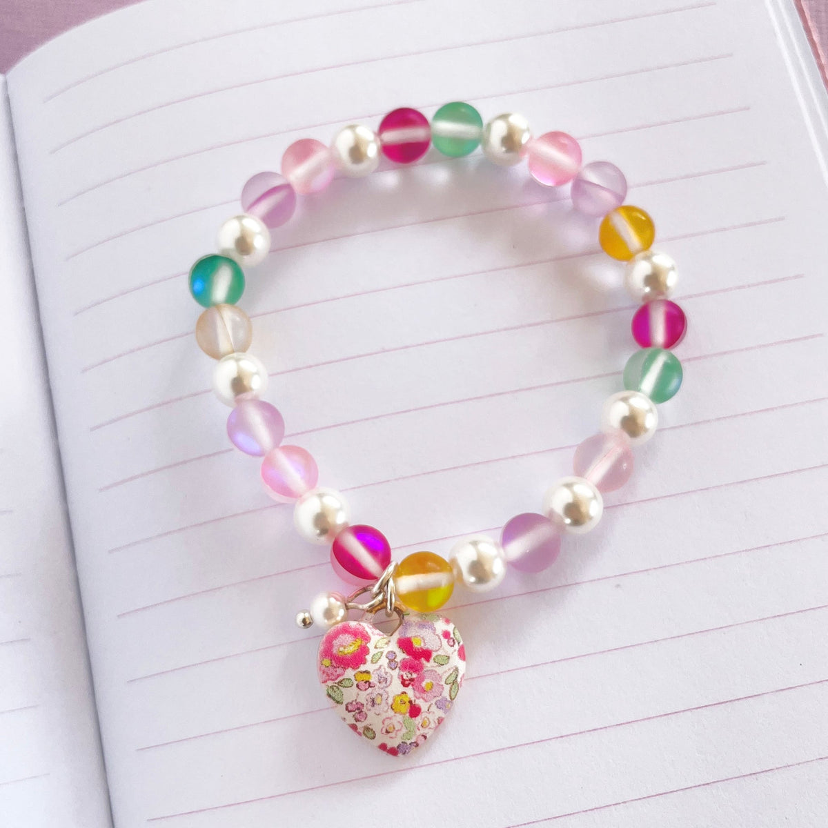 Petite Fleur Heart elastic bracelet