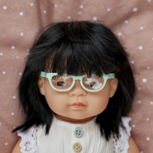 Miniland - Asian Doll with Glasses 38cm - Girl with Underwear