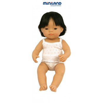Miniland - Asian Baby Doll - 38 cm - Boy in Underwear