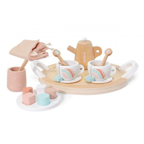 Miniland Doll Wooden Tea Set, 19 pieces