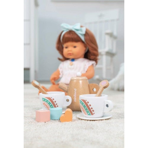 Miniland Doll Wooden Tea Set, 19 pieces