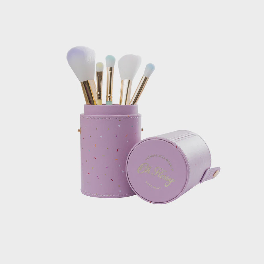Oh Flossy | 5 Piece Rainbow Makeup Brush Set