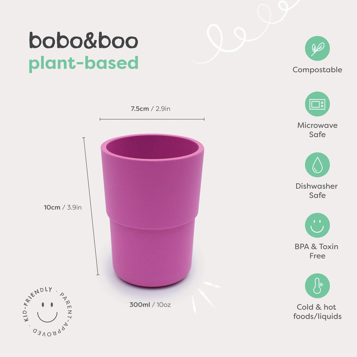 Bobo &amp; Boo | Plant-Based 3 Pack of Cups - Lagoon (300ml)
