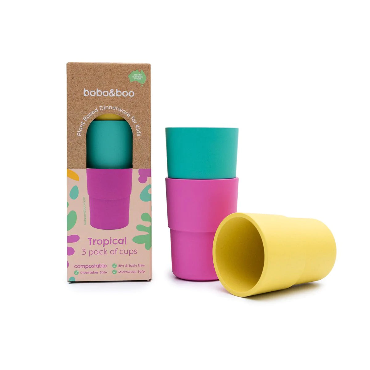 Bobo & Boo | Plant-Based 3 Pack of Cups - Tropical (300ml)
