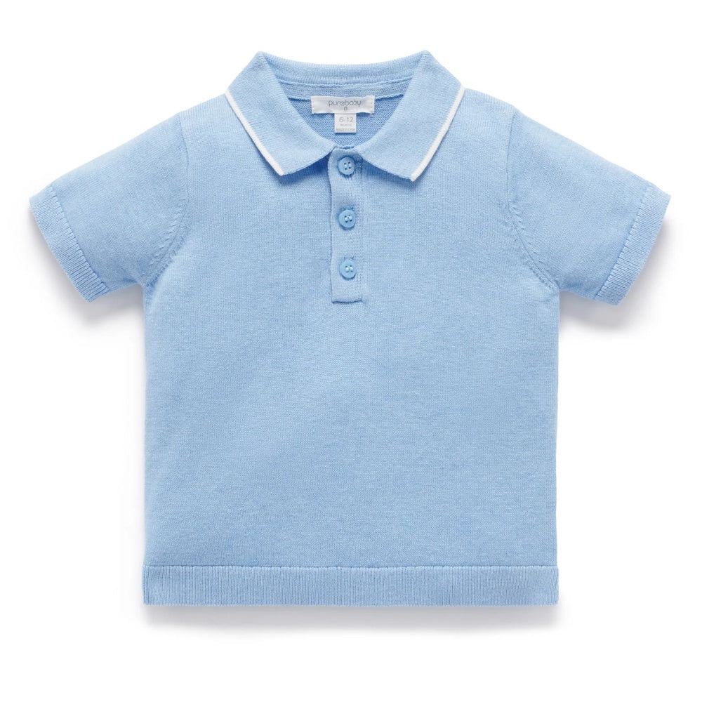 Knitted Polo Tee - Zambesi Melange