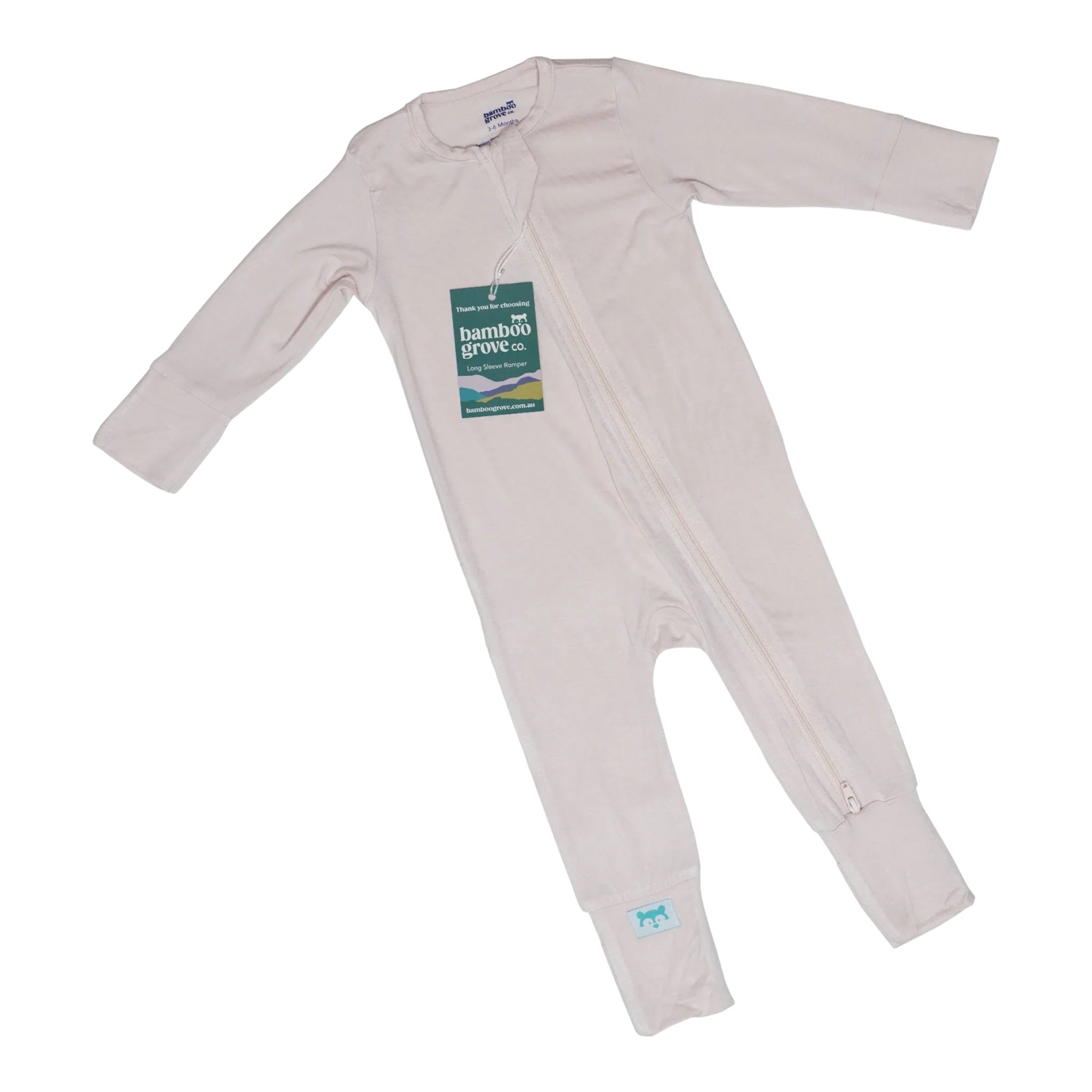 Bamboo Grove | Long-Sleeve Romper - (Mauve chalk)