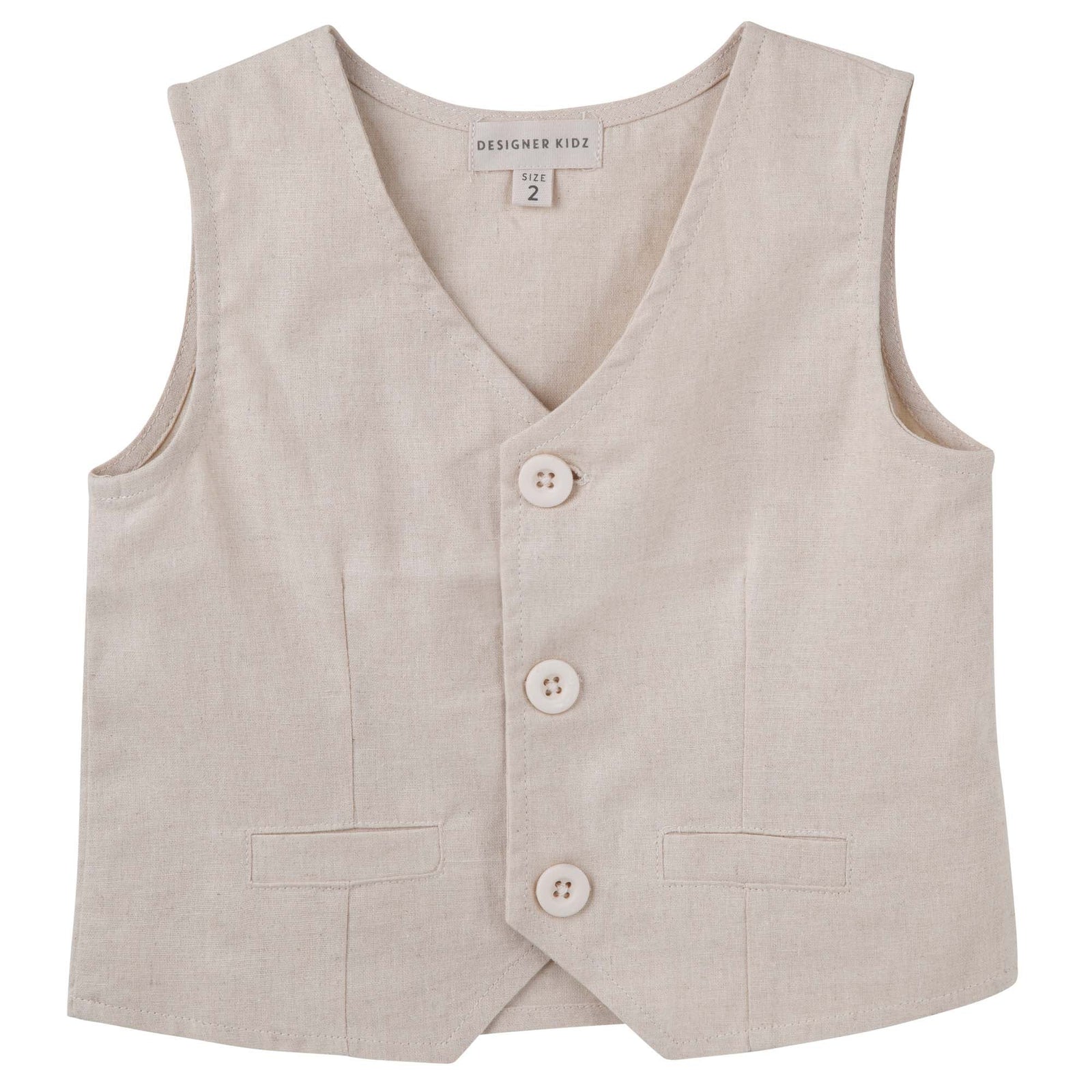 Finley Linen Vest - Sand