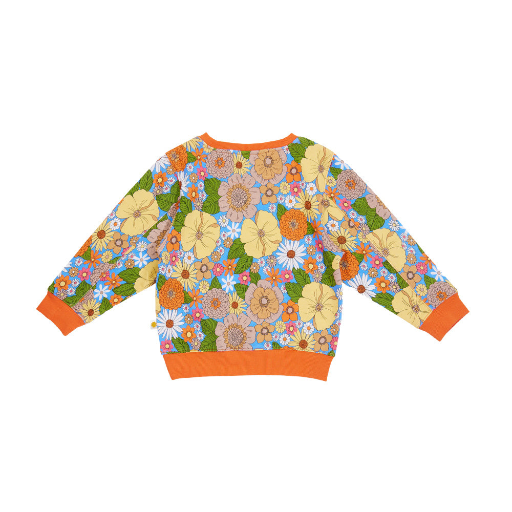 Zoe Floral Terry Relaxed Sweater - Multi Colour