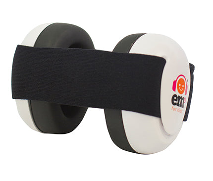 Baby Ear muffs - Black Band with White Ear Cups