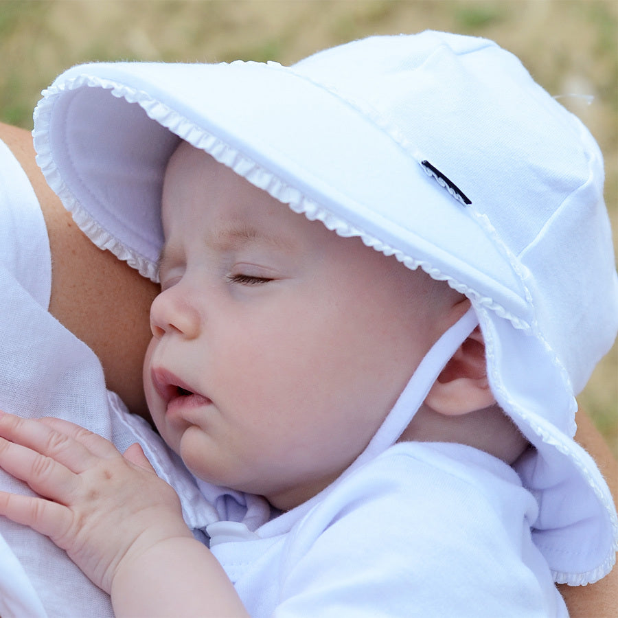 Bedhead - Baby Legionnaire Hat - White Ruffle