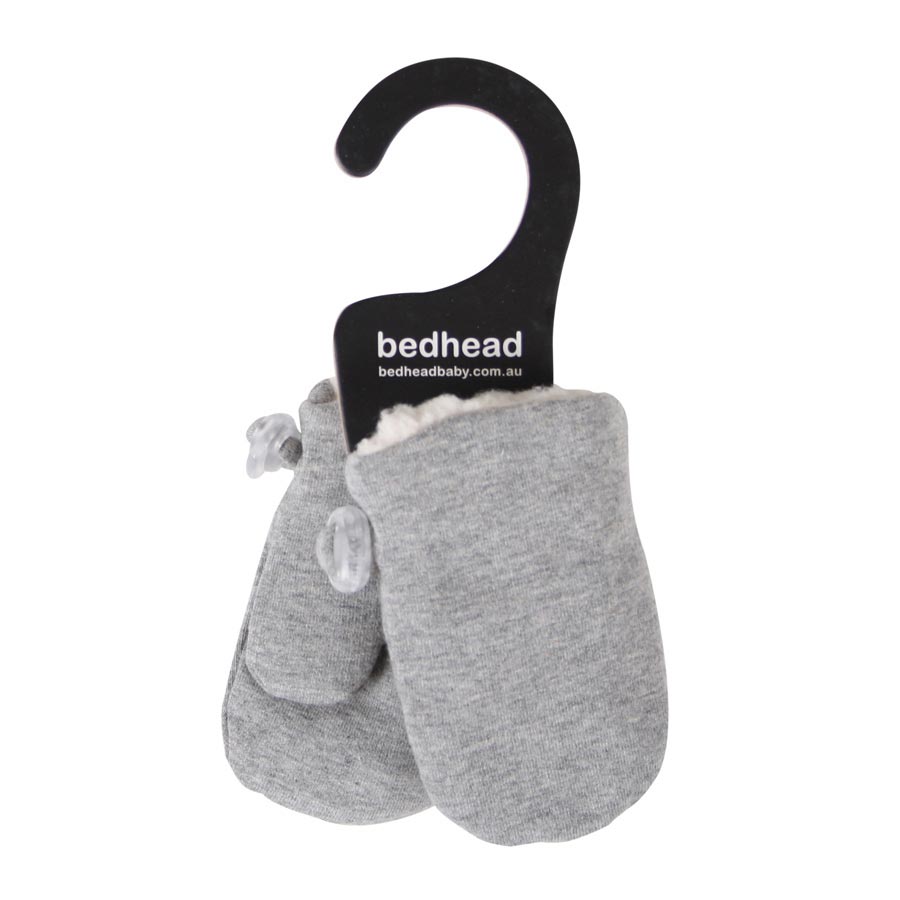 Bedhead - Fleecy Baby Mittens - Grey Marle