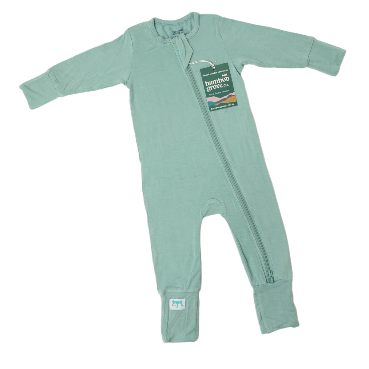 Bamboo Grove | Long-Sleeve Romper - (Aquifer)