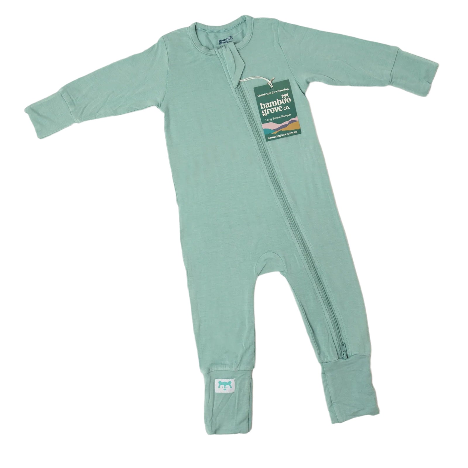 Bamboo Grove | Long-Sleeve Romper - (Aquifer)