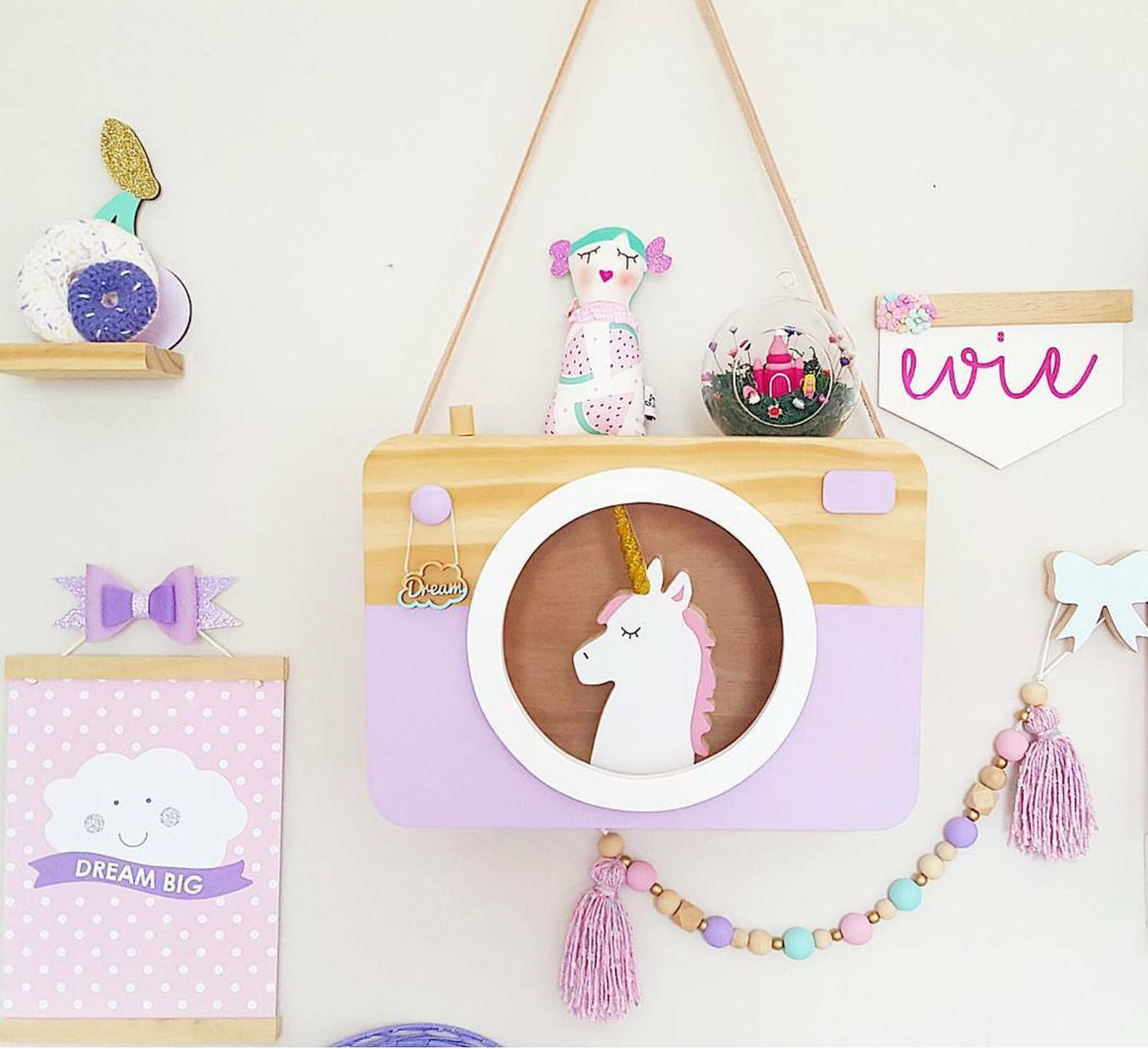 Camera Shaddow Box - Rectangle - Lilac