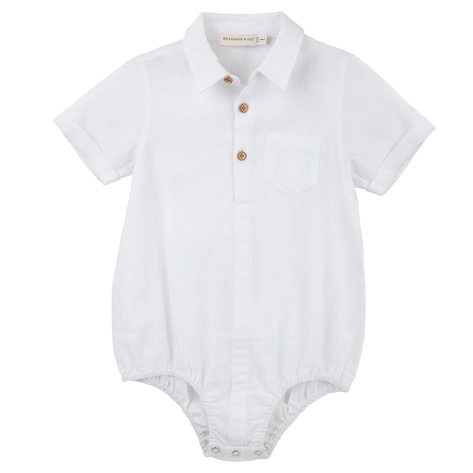 Baby boys white romper formal attire