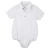 Baby boys white romper formal attire