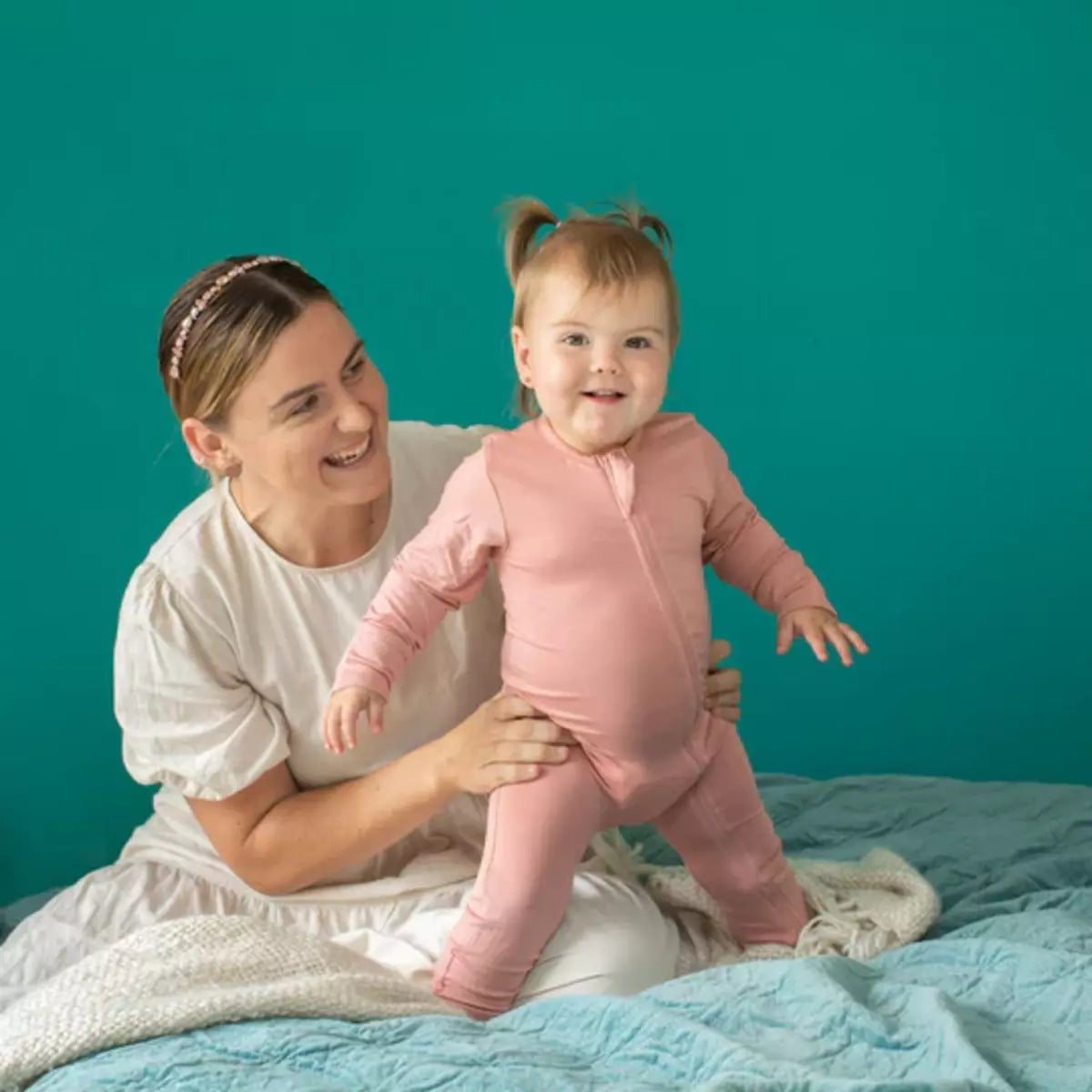 Bamboo Grove | Long-Sleeve Romper - (Rose Tan)