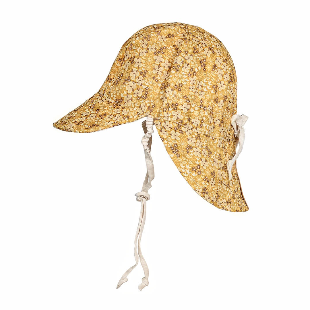 Bedhead | 'Lounger' Baby Reversible Flap Sun Hat - Farah / Flax
