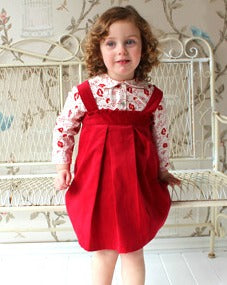 Girls Corduroy Dress - Red