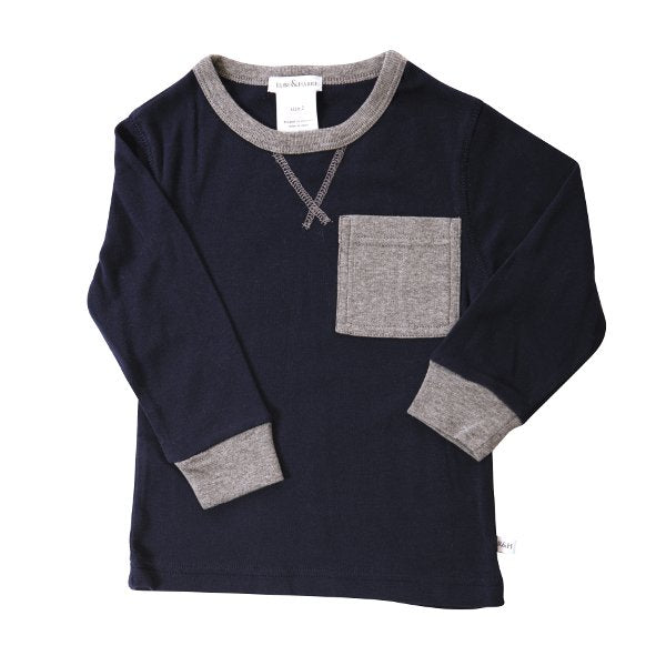Kids Pyjamas - Boys Long Sleeved Tee - Navy