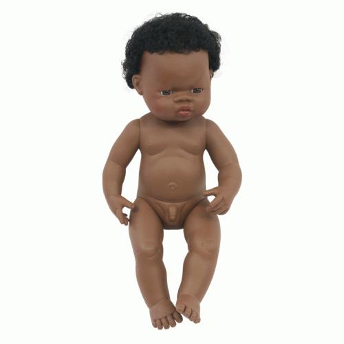 Miniland - Aboriginal/ African Doll - 38 cm - Boy in Bag