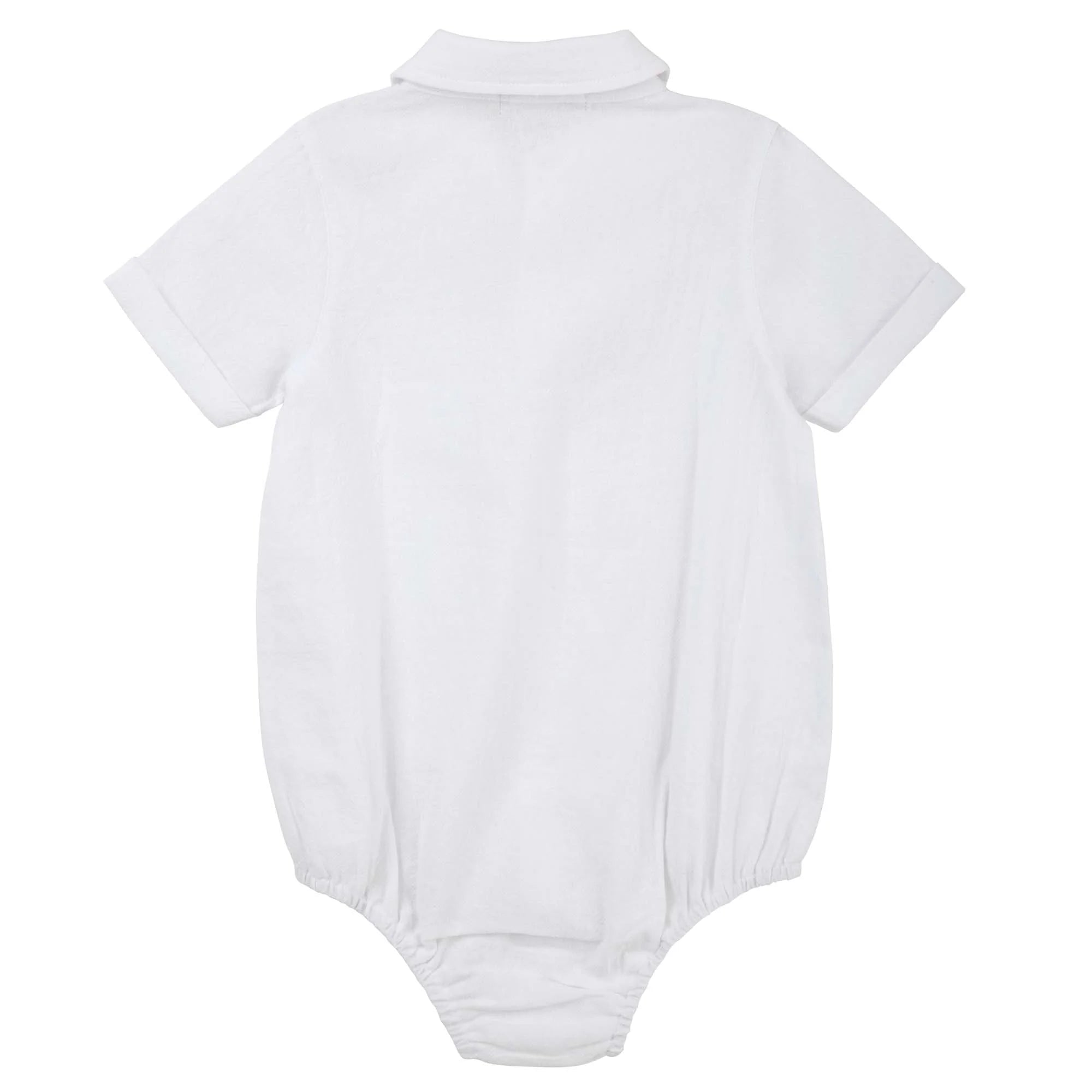 Designer Kidz | Archie S/S Button Romper - (Ivory)