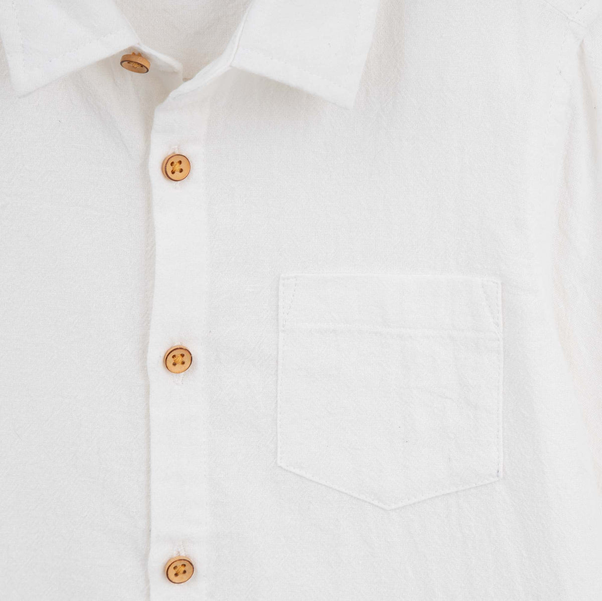 Designer kidz  | Archie L/S Button Shirt - (Ivory)