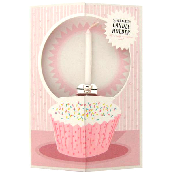 Silverplated Candle Card - Star Pink