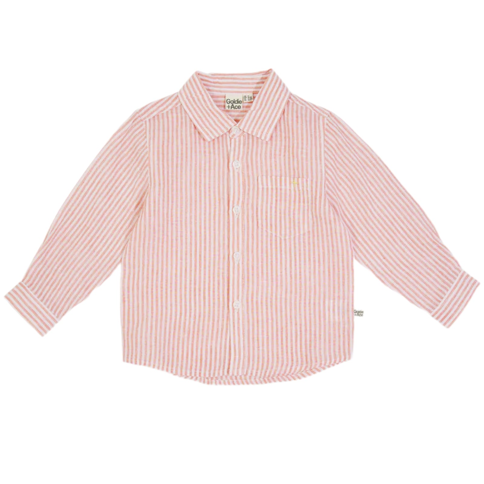 Goldie+Ace | BONDI LINEN SHIRT - (ORANGE STRIPE)