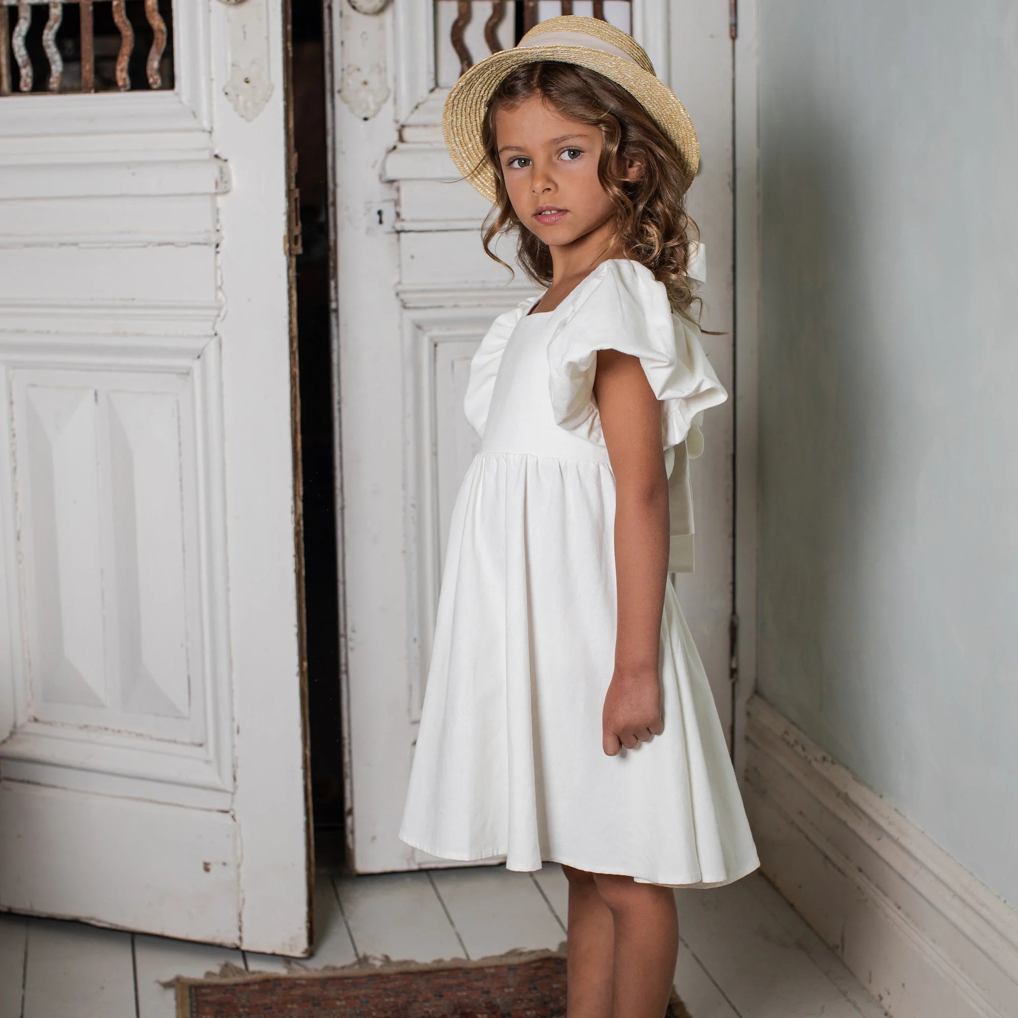 Designer Kidz | Grace Tie Back Dress - Ecru (Ivory)