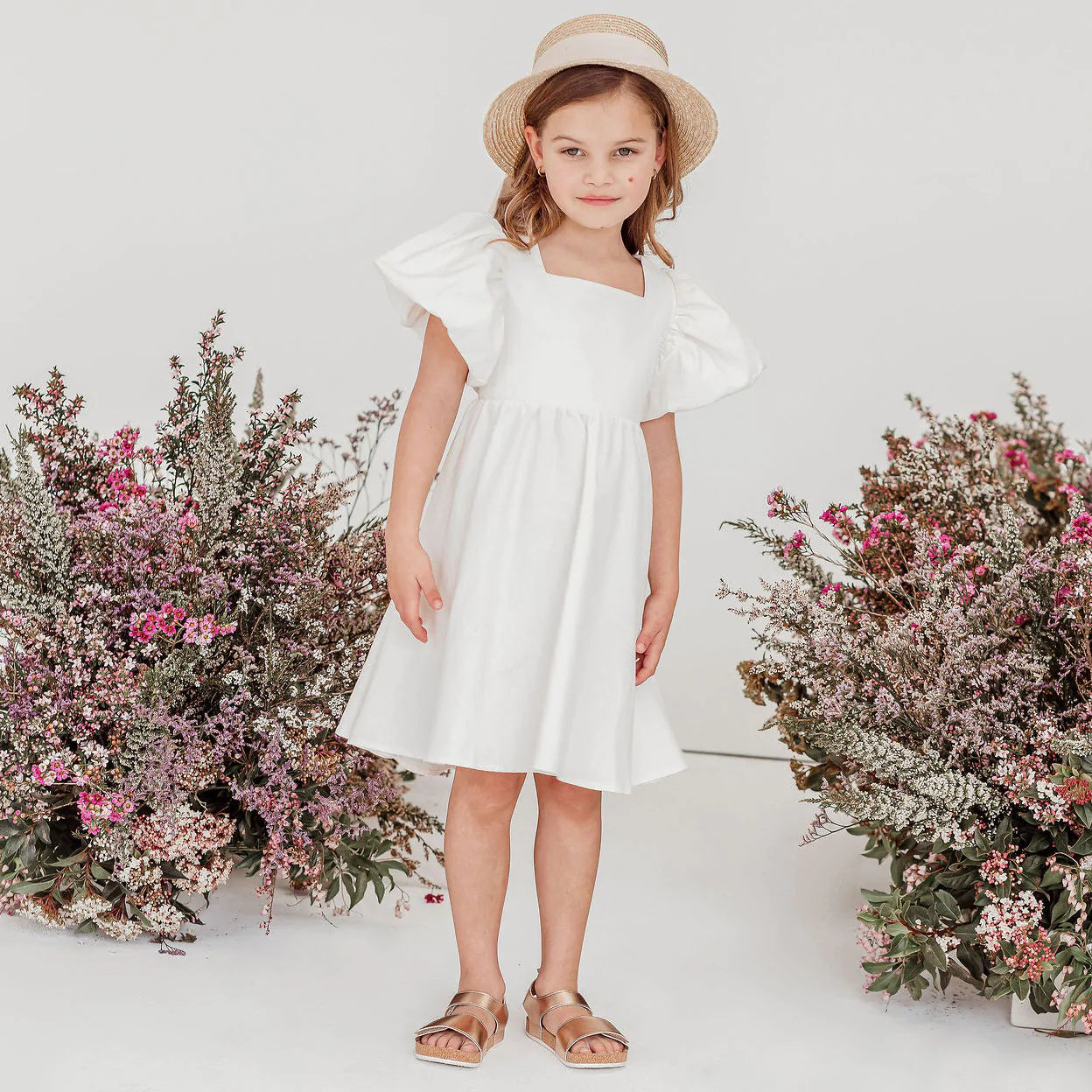 Designer Kidz | Grace Tie Back Dress - Ecru (Ivory)